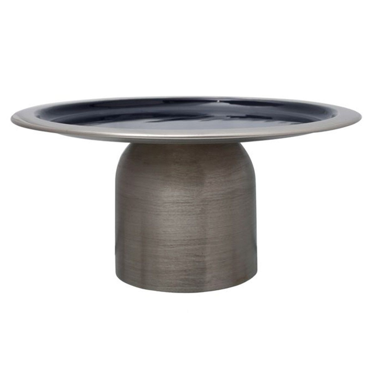 Plat de présentation 29cm argent et bleu Leca centre de table ronde