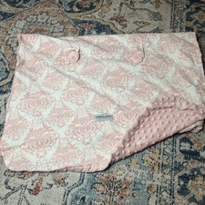 Carseat Canopy Baby Girl Cotton Pink Minky Fleece Cover 37 X 26