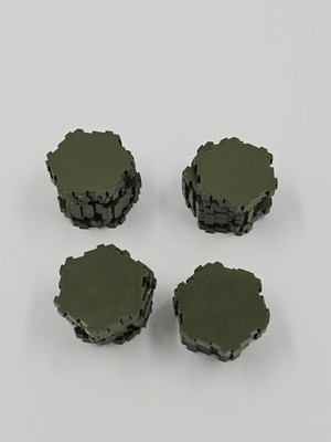 Heroscape Terrain - 28 x 1-Hex Green Swamp Water Tiles - Vintage Miniatures 