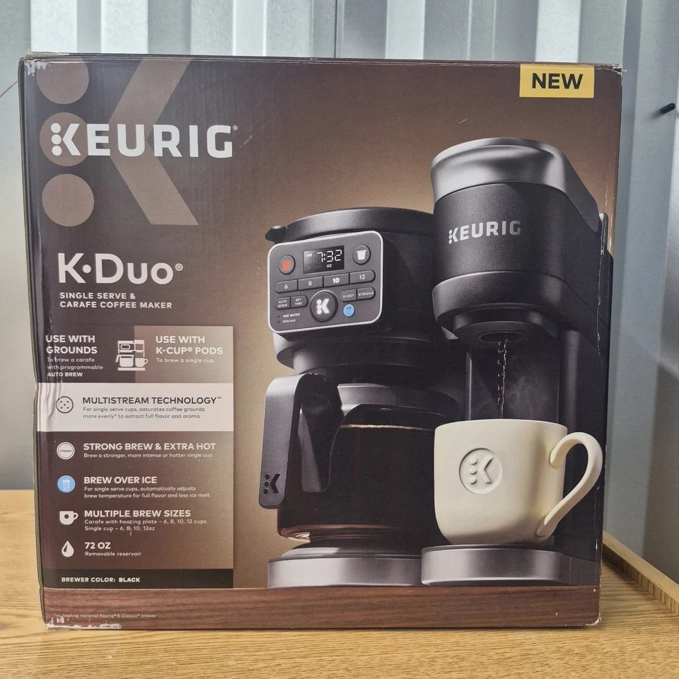 Keurig K-Duo Essentials Single Serve K-Cup Pod & Karaffe, Black Chipped Tank
