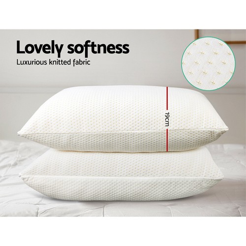 Giselle Bedding Memory Foam Pillow Shredded Twin Pack Pillows Home Hotel Soft - Picture 5 of 10