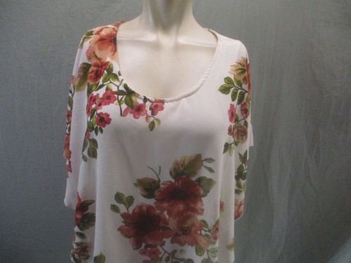 Love Delirious Größe XL Damen Blumenmuster Kurzarm Overlay Umstandsbluse 277 - Bild 2 von 9