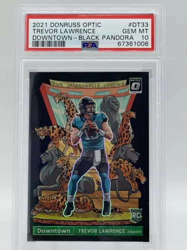 2021 Optic Downtown Trevor Lawrence #DT-33 Black Pandora 25/25 GEM MINT PSA 10