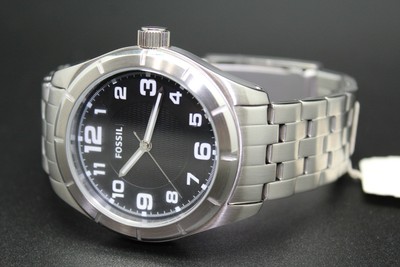 fossil men's silver stainless steel watch
