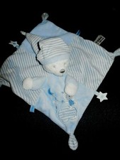 doudou plat ours bonnet bleu