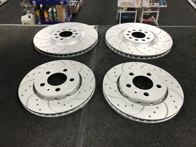 AUDI TT QUATTRO 225 FRONT /& REAR DRILLED GROOVED BRAKE DISCS /& MINTEX PADS
