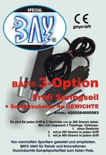 BAY® 3-option Springseil+Stahl Zusatzgewichte Springseile Sprungseil mit Gewicht - Bild 5 von 9