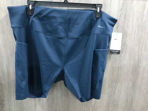 Nike Universa Medium-Support High-Waisted 8" Biker Shorts Women's Plus 3X Navy