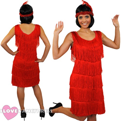DELUXE FRINGE FLAPPER FANCY DRESS ADULT CHARLESTON COSTUME GATSBY 1920'S 1930'S - Picture 4 of 5