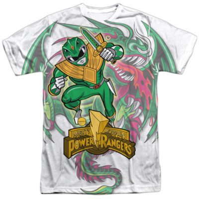 Green Ranger Costume All Over Print T-Shirt Power Rangers Sublimation Youth