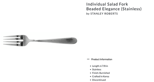 7 Forchette per insalata singole con perline Elegance (acciaio inossidabile) di STANLEY ROBERTS 6 7/8" - Foto 5 di 6