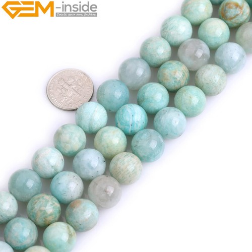Natural Stone Africa African Blue Amazonite Round Beads For Jewelry Making 15” - Picture 25 of 28