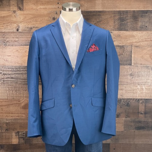 Indochino Wool Sport Coat Mens 42R Blue Blazer Suit Jacket 2 Button Casual - Picture 3 of 13