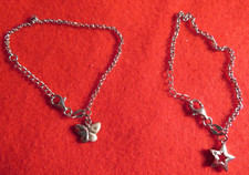 2 DARLING DIAMONDS Child's BRACELETS STERLING SILVER DIAMONDS O/B
