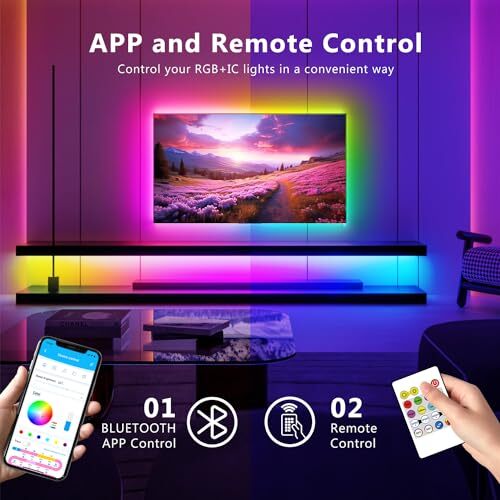 16.4 FT LED Lights for Bedroom, LED Strip Lights RGB 5050 Color Changing with - Bild 7 von 7