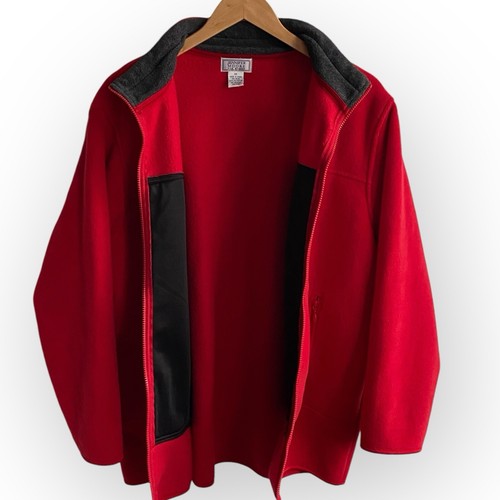 Jennifer Moore 1X Womens Long Sleeve Fleece Red Pull Over Zip - Picture 6 of 7