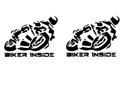 Biker Inside 2x Aufkleber Motorsport Sticker Moto Biker Inside.