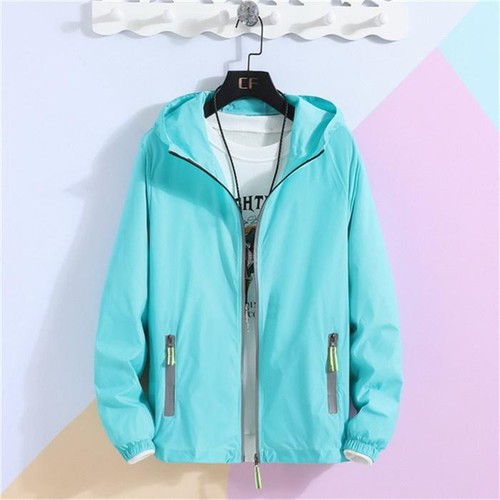 Men's Waterproof Rain Jacket Lightweight Hooded Windbreaker - Picture 7 of 29