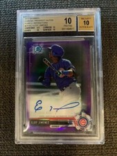 2017 Eloy Jimenez Bowman Chrome Purple Auto /250 *** BGS 10/AUTO 10***