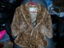 Vintage genuine caramel brown fur shawl cape from Grove Furriers