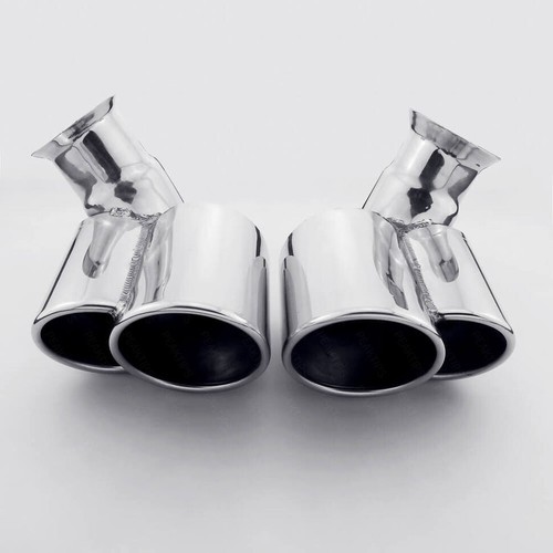 Stainless Steel Exhaust Tips 2.75" OD Inlet Rolled Out Pair Staggered Weld On