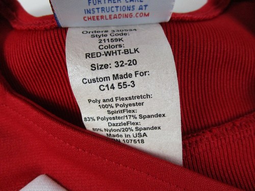 NEW CRUSADES Cheerleader Uniform Cheer Outfit Youth Teen 32" Top 24 Waist RED - Picture 5 of 5