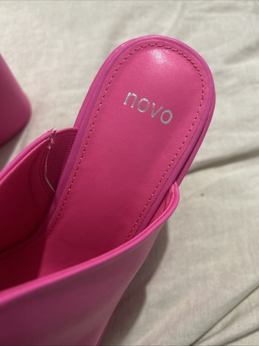 Novo Baddie Magenta Hot Link Chunky High Heels Sz 10 - Picture 5 of 13