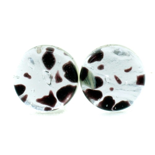 Murano Vidrio Gemelos Circular Plata Negro Morado Venecia Boda - Imagen 2 de 7