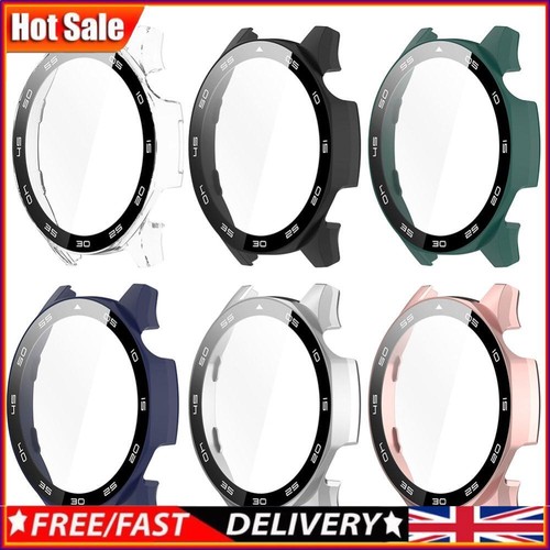PC Tempered Glass Case Shell Cover Full Coverage Frame for Huawei Watch GT5 46mm