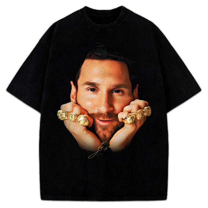 Lionel Messi Ballon d'Or Gold Rings Greatest Of All Time GOAT T