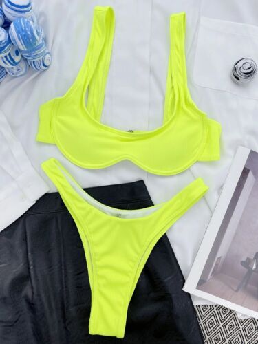 Sexy V-bar Underwired Bikini Women Swimwear Female Brazilian Bather Bathing Suit - Picture 26 of 26