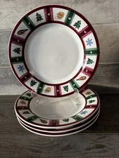 Pfaltzgraff Holiday Snow Bear 11" Dinner Plates - Christmas Dishes (4pcs)