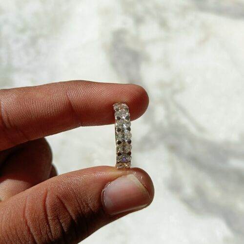 1Ct Oval Cut Certified Lab Grown Diamond Ring Half Eternity Band 14k Yellow Gold - Picture 2 of 23