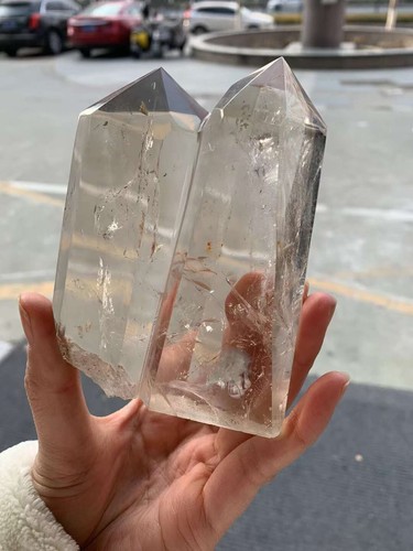 556g Natural Clear Quartz Obelisk Crystal Energy Tower Reiki Gem Decor - Picture 4 of 8