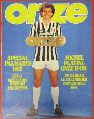 Magazine ONZE n°96 DECEMBRE 1983 ONZE d'OR PLATINI calendrier 1984 RENNES NIMES - Afbeelding 1 van 2