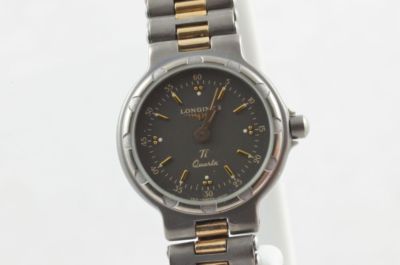 LONGINES CONQUEST DAMEN UHR QUARZ TITAN/GOLD 24MM TOP ZUSTAND