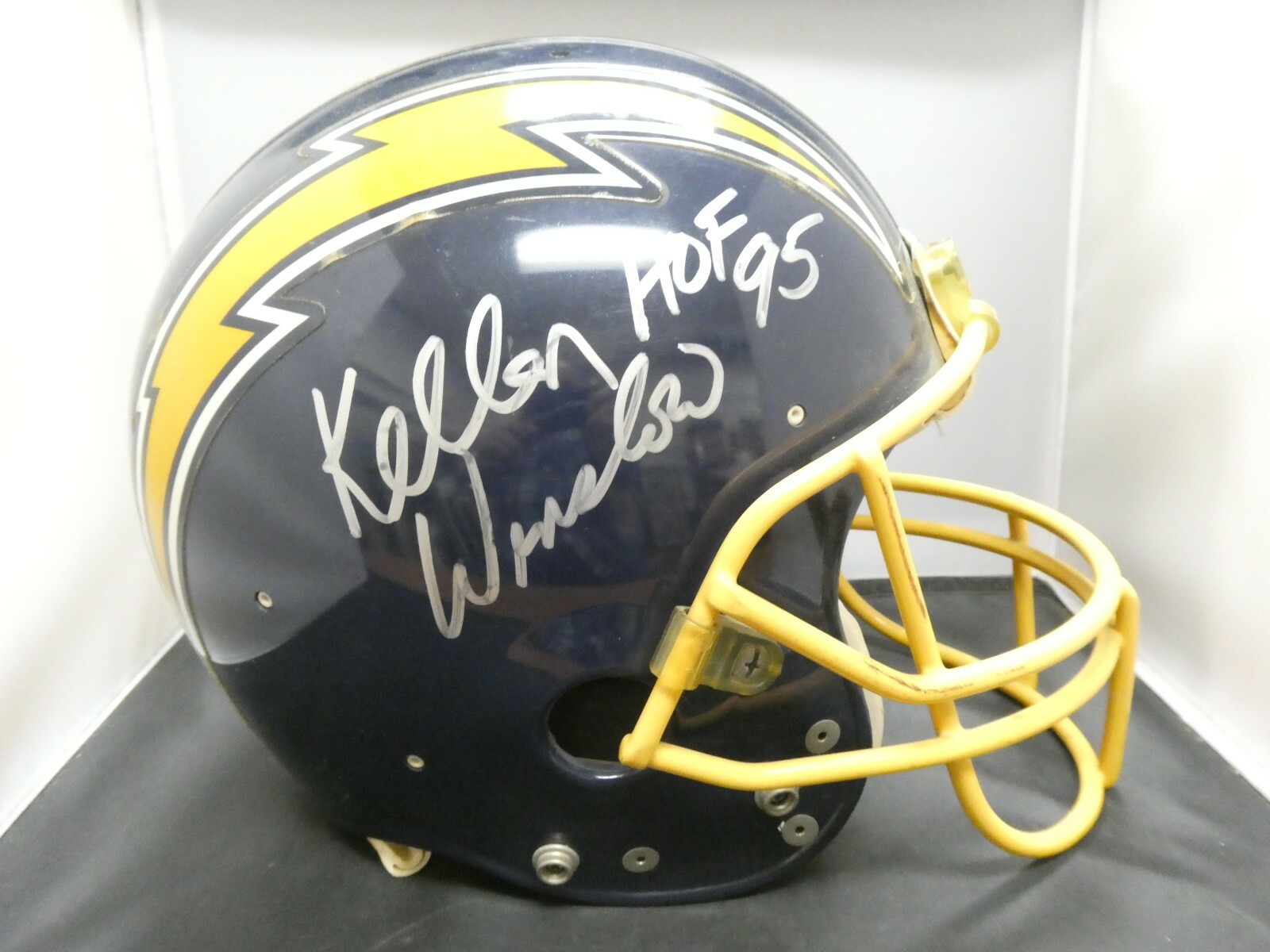 1984-86 San Diego Chargers Game Used Football Helmet Signed Kellen Winslow JSA 