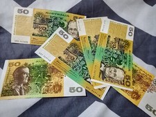 🔥🌟 Australia Paper 50 Dollar Banknote $50 Bill Collectable Paper Money