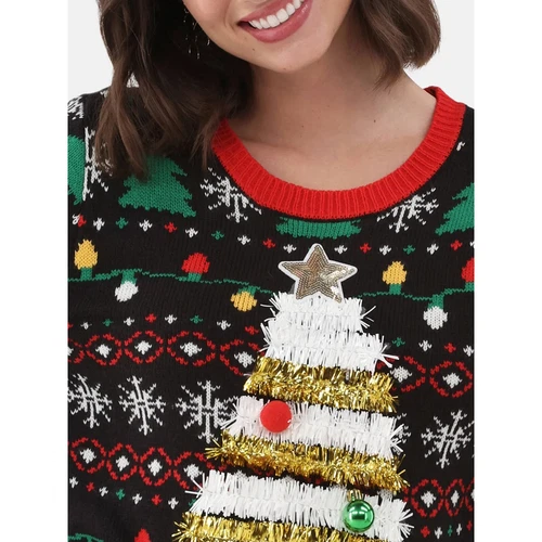 No Boundaries Women's S 4-6 Christmas Sweater multicolor - Picture 4 of 5