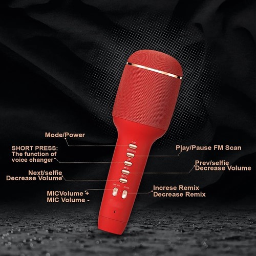 MICROFONO KARAOKE BLUETOOTH CON CASSA SPEAKER ADULTI CAMBIA VOCE DUAL WS900 BLU - Foto 3 di 6