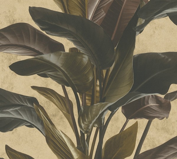 Vliestapete BläTter Floral Braun Gold Metallic Livingwalls 37862-4 (2,99€/1Qm)-image
