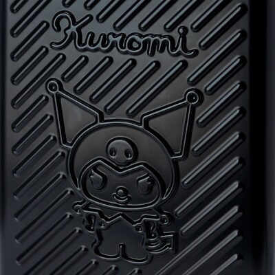 ▶︎import/黒いたぬきさまノベルティ缶ケース Sanrio Kuromi Suitcase 59L Dial Lock Black Purple Embossing Travel