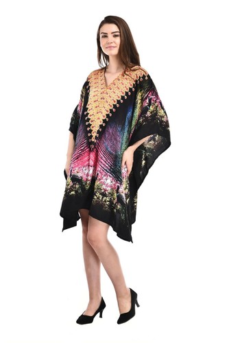 Plus Size Tunic Tops Beachwear Caftan Short Beach Cover-Up Boho Tunics for Women - Picture 505 of 727