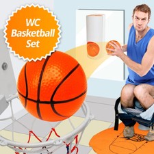 WC Mini Basketball Scherzartikel Fun Toiletten Wurfkorb mit 3 Basketbällen