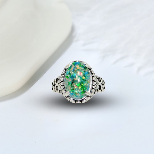 Sahara Statement Ring Oval Pink Fire Opal Women Ginger Lyne Collection - Picture 13 of 21