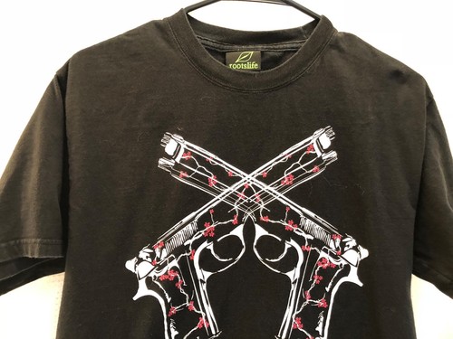 Roots Life T-Shirt Men's Size M Black Peace USA Made 100% Cotton Graphic Tee - Picture 4 of 9