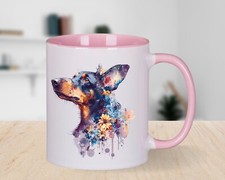 PINSCHER 11 oz TAZZA DA CAFFÈ ROSA COMPLEANNO, PASQUA, REGALO.