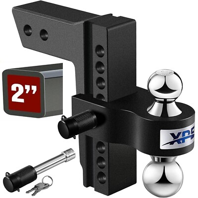 #ad XPE Adjustable Trailer Hitch Fits 2#x27;#x27; Receiver Only 8#x27;#x27; Drop Rise DropBlack $119.99