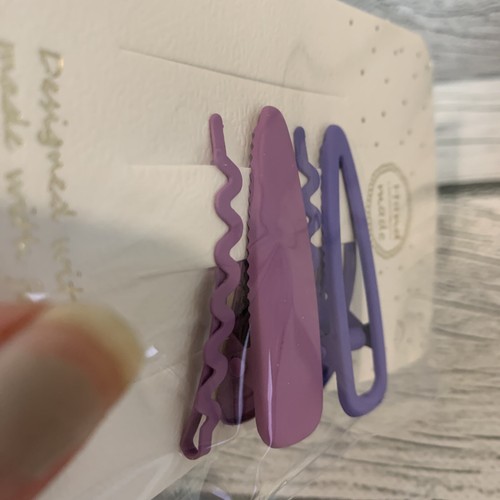4 Piece Women Duckbill Clip Color Purple Barrettes Frosted Hair Clip Hairpin - Picture 6 of 11