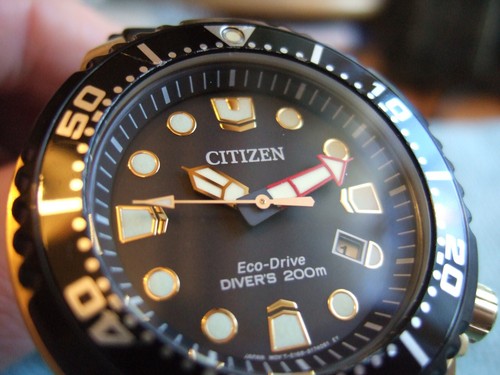RARE Citizen Men's BN0152-06E E168-S126703 Eco-Drive Promaster Gold Plated Diver - Picture 14 of 20